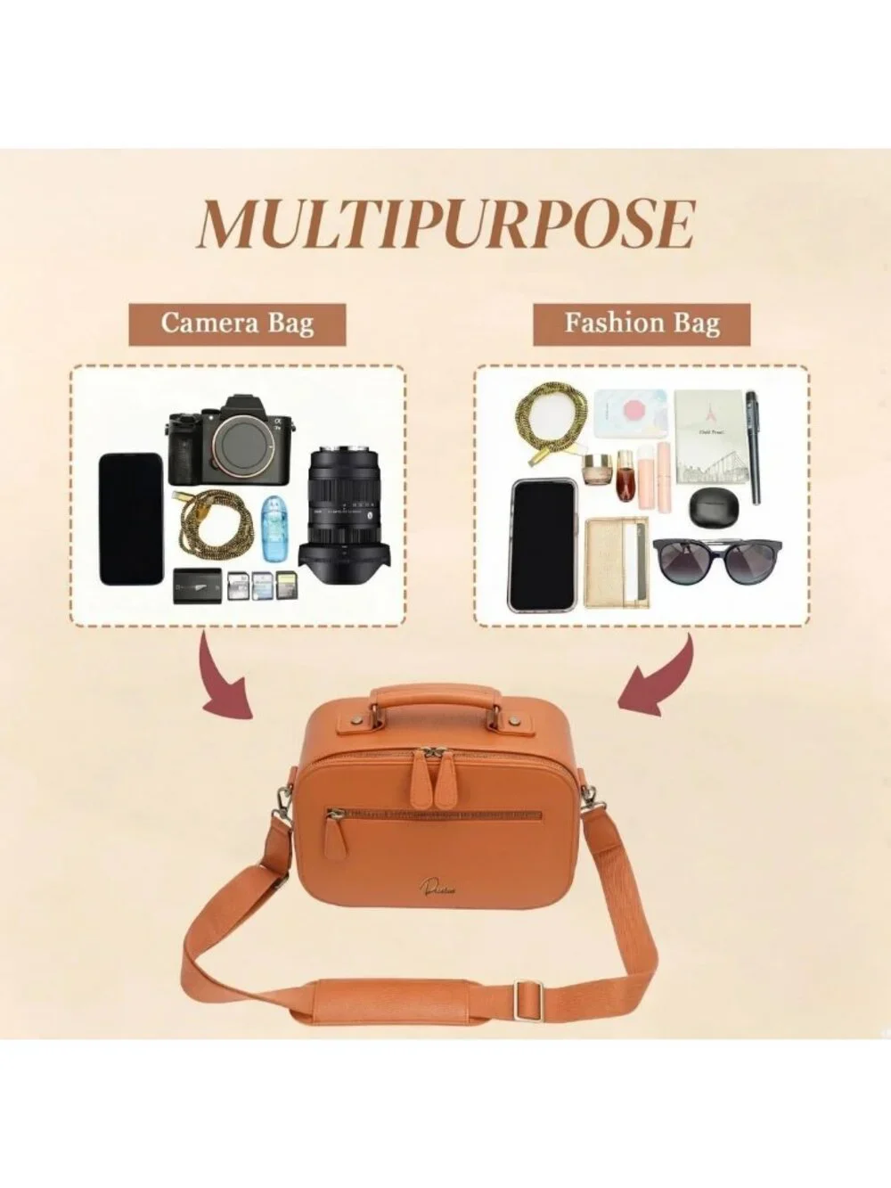 Waterproof Crossbody Camera Sling Bag for DSLR/SLR/Mirrorless - Shockproof, 4L